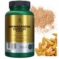 ASHWAGANDHA COMPLEX PREMIUM Max Dawka 573mg + B6 i TRYPTOFAN Lanco 60 kaps.