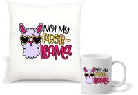 Zestaw PODUSZKA i KUBEK PERSONALIZOWANY zbawny nadruk grafika + twój tekst