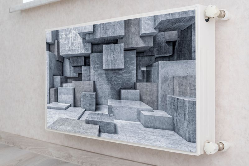 Osłona MAGNETYCZNA Kaloryfera Betonowe Bloki Efekt 3D 100cm x 60cm zdjęcie 4