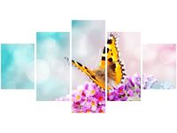 80CM 150CM OBRAZ 5 ELEM MOTYL KWIATKACH ŚCIENNY