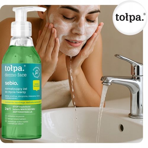 Żel do Mycia Twarzy Normalizujący na Zaskórniki Trądzik Sebio 195ml na Arena.pl