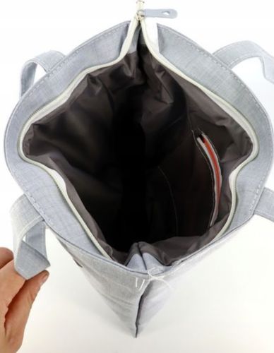 TOREBKA TORBA szara materiałowa Z zabawnym napisem ,TOWAR SPOD LADY'' na Arena.pl