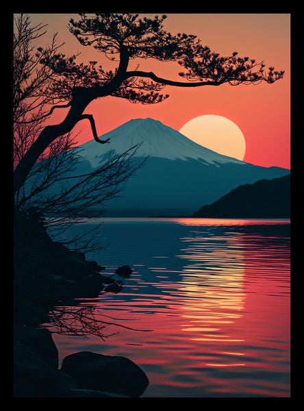 Plakat 20,5x28,4cm Góra Wieczorem zdjęcie 2