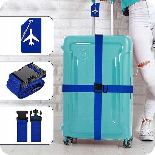 PAS ZABEZPIECZAJĄCY DO WALIZKI SPINAJĄCY BAGAŻ (NIEBIESKI) PASY DO na Arena.pl