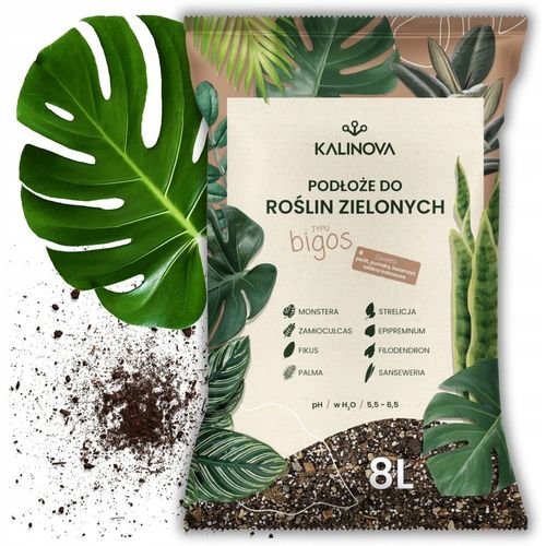 Podłoże Bigos Lekka Ziemia do kwiatów roślin zielonych 8L Mieszanka na Arena.pl
