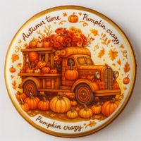 CIASTKO LUKROWANE PUMPKIN EXPERIENCES ROZ.S KOŁO JESIEŃ RĘCZNIE ROBIONE