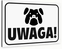 Tabliczka znak informacyjny 40x30 Biała UWAGA ZŁY PIES Nierdzewna NADRUK UV