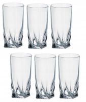 BOHEMIA QUADRO Zestaw Komplet 6 Szklanek Do drinków Napojów SZKLANKI 350 ml