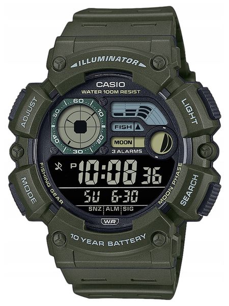 ZEGAREK MĘSKI CASIO Digital Moonphase WS-1500H-3B + BOX zdjęcie 1