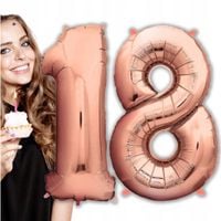 balony foliowe na 18 urodziny dekoracje impreza ozdoby różowe złoto 100cm