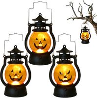 Zestaw 3 Lampionów Halloween Dynia LED Dekoracja Wisząca Na Baterie Mała