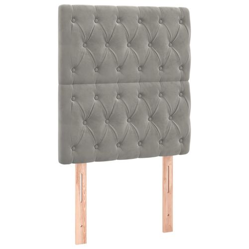 Zagłówek do łóżka z LED, jasnoszary, 80x7x118/128 cm, aksamit na Arena.pl