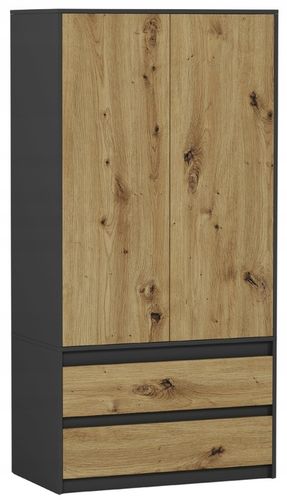 Szafa garderoba 90cm 2drzwi 2szuflad antracyt mix artisan B-9TIP na Arena.pl