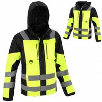 Kurtka robocza Męska OCIEPLANA ZIMOWA ODBLASKOWA OSTRZEGAWCZA OCHRONNA CE M