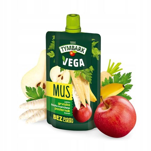 Mus warzywa owoce Tymbark Vega jabłko burak truskawka 12x 100g na Arena.pl