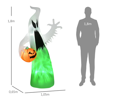 Dmuchany duch dynia halloween straszna dekoracja LED na Arena.pl