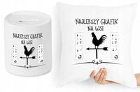 Dla Grafika Zestaw Poduszka + Skarbonka Prezent Z Nadrukiem Ze Zdjęciem