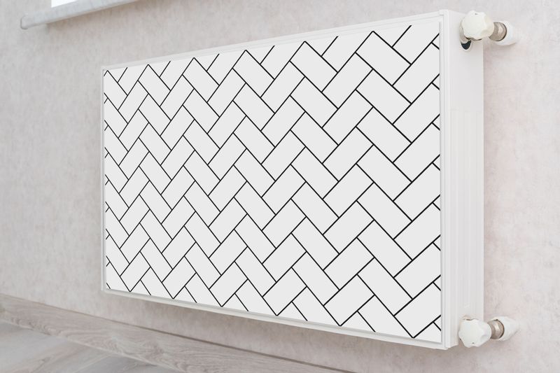 MASKOWNICA Magnetyczna Na Grzejnik Biała Jodełka Mozaika 100cm x 60cm zdjęcie 4