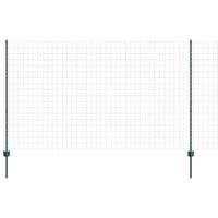 Ogrodzenie z słupkami Zielony 1.4 x 10 m Stal
