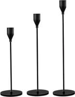 FIAHOSEY Zestaw Matowych Świeczników Czarne 3 sztuki