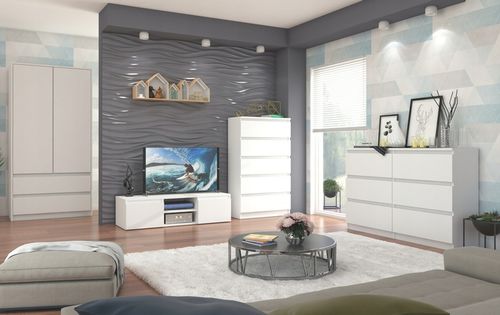 Szafa garderoba 90cm 2d 2szuflady biała B-9 na Arena.pl