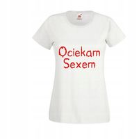 KOSZULKA TOP T-shirt z napisem OCIEKAM SEXEM