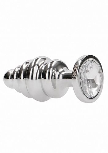 Ribbed Diamond Plug - 3.75 Inch - Silver na Arena.pl