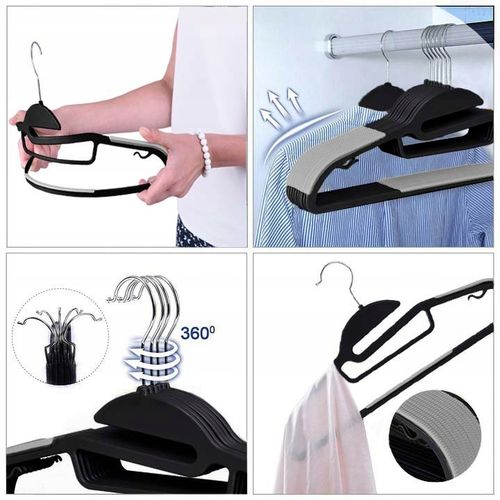 WIESZAK LOFTOWY NA UBRANIA ODZIEŻ WIESZAKI ANTYPOŚLIZGOWE CZARNE MOCNE na Arena.pl