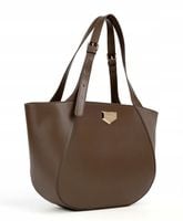 Monnari Piękna klasyczna czekoladowa torebka na ramię Regulowane rączki A4