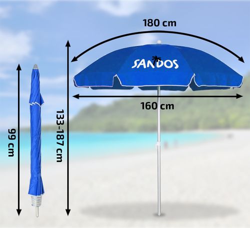 Parasol plażowy w kolorze niebieskim na Arena.pl