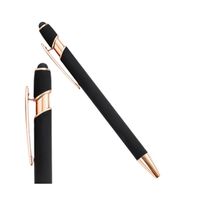 długopis metalowy, tusz czarny, touch pen soft touch czerń dl01