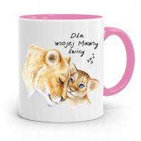 Kubek Różowy Prezent Dla Mamy Dla Mojej Mamy Lwicy Z Nadrukiem Ze Zdjęciem