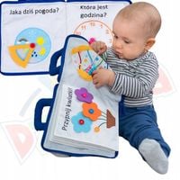 Dumel Jolly Baby Materiałowa MIĘKKA książeczka malucha EDUKACYJNA zabawa