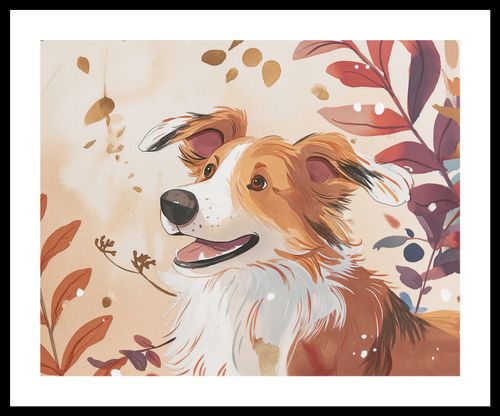 Plakat 50x40cm Collie Jesienną Porą na Arena.pl