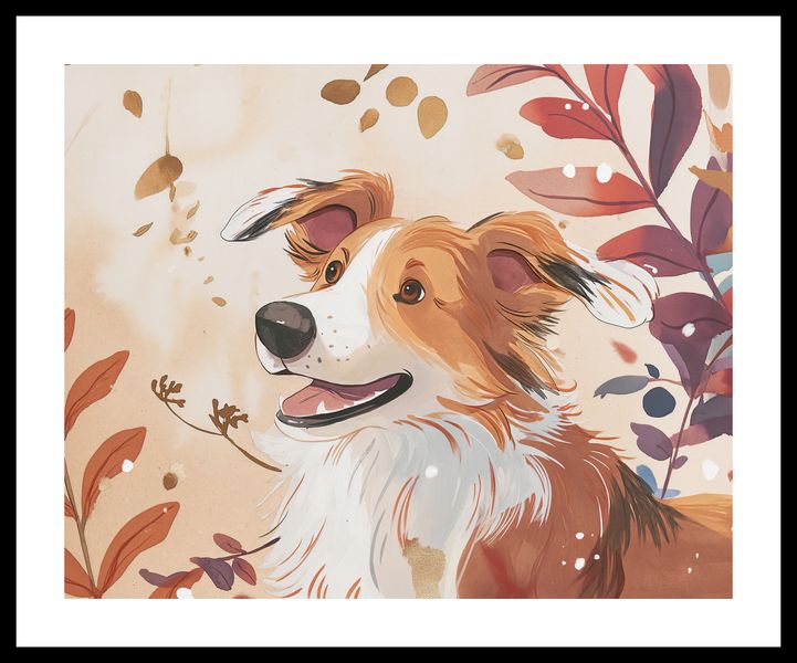 Plakat 50x40cm Collie Jesienną Porą zdjęcie 3