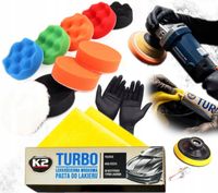 DO POLEROWANIA SAMOCHODU LAKIERU usuwanie rys GĄBKA PAD K2 TURBO MIKROFIBRA