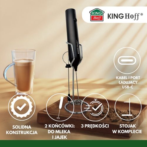 elektryczny mikser do koktajli spieniacz do mleka kinghoff kh-2001 na Arena.pl
