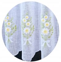 ZAZDROSTKA kuchenna firana do kuchni BUKIET kwiaty HAFTOWANA 200x40
