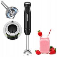 Blender Ręczny Mocny Mikser Turbo 1000W 12 Stopni Regulacji Stalowe Ostrza