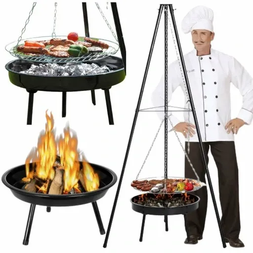 GRILL WISZĄCY OGRODOWY REGUL TRÓJNÓG PALENISKO 3W1 zdjęcie 1