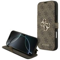 Etui Guess Book 4G Metal Logo do iPhone 17 Pro Max brązowy