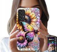ETUI DO SAMSUNG A52 / A52S - SŁONECZNIK Z MOTYLKIEM, OBUDOWA + FOLIA