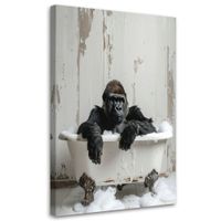 Obraz nowoczesny do łazienki wc pokoju na prezent, Goryl siedzący