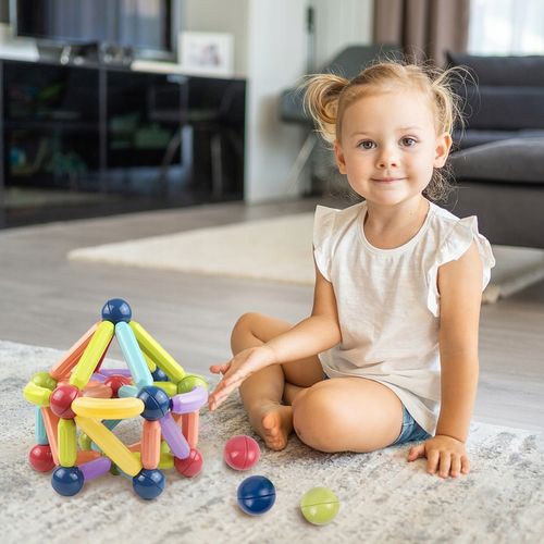 KLOCKI MAGNETYCZNE KONSTRUKCYJNE EDUKACYJNE DUŻY ZESTAW 120 ELEMENTÓW na Arena.pl