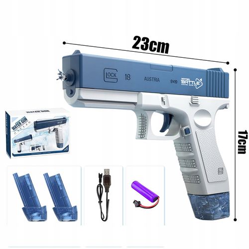ELEKTRYCZNY AUTOMATYCZNY PISTOLET NA WODĘ DWA MAGAZYNKI GLOCK KARABIN na Arena.pl