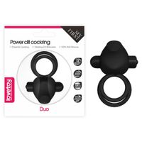 Power Clit Duo Silicone Cockring Black