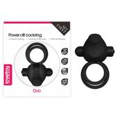 Power Clit Duo Silicone Cockring Black