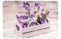 Podkładka mata na stół dwustronna korkowa laminowana 39x28,5 cm  wz. 11 lawenda skrzynka