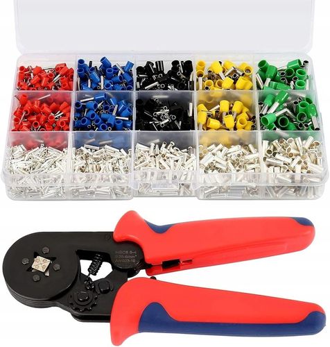 Zaciskarka Ręczna Do Tulejek Zaciskowych Konektorów Kabli Praska + 1200szt na Arena.pl