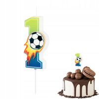 ŚWIECZKA URODZINOWA PIŁKARKS FOOTBALL CYFERKA 1 CYFRA NA IMPREZĘ